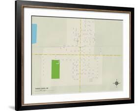 Political Map of Three Oaks, MI-null-Framed Art Print