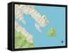 Political Map of Tiburon, CA-null-Framed Stretched Canvas