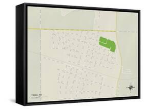 Political Map of Tioga, ND-null-Framed Stretched Canvas