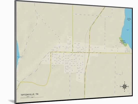 Political Map of Tiptonville, TN-null-Mounted Art Print