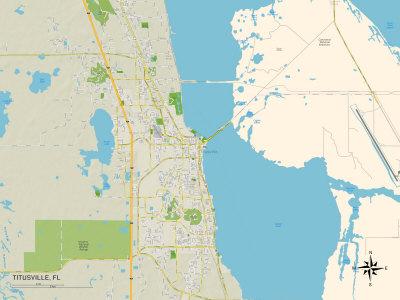 'Political Map of Titusville, FL' Poster | AllPosters.com