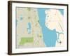 Political Map of Titusville, FL-null-Framed Art Print