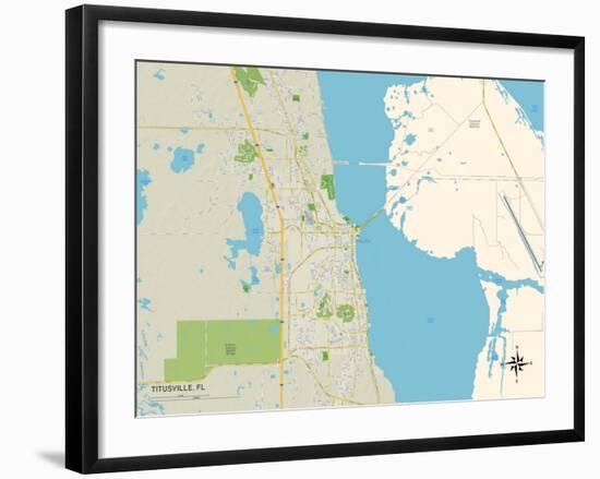 Political Map of Titusville, FL-null-Framed Art Print