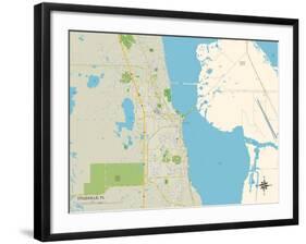 Political Map of Titusville, FL-null-Framed Art Print