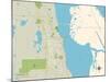 Political Map of Titusville, FL-null-Mounted Art Print