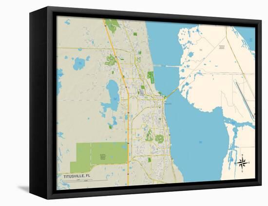 Political Map of Titusville, FL-null-Framed Stretched Canvas