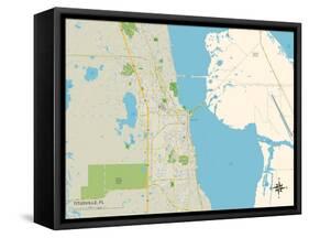 Political Map of Titusville, FL-null-Framed Stretched Canvas