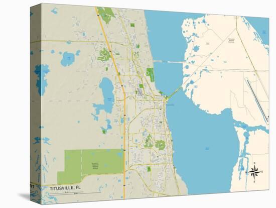 Political Map of Titusville, FL-null-Stretched Canvas