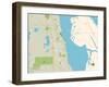 Political Map of Titusville, FL-null-Framed Art Print