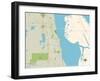 Political Map of Titusville, FL-null-Framed Art Print