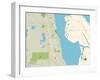 Political Map of Titusville, FL-null-Framed Art Print