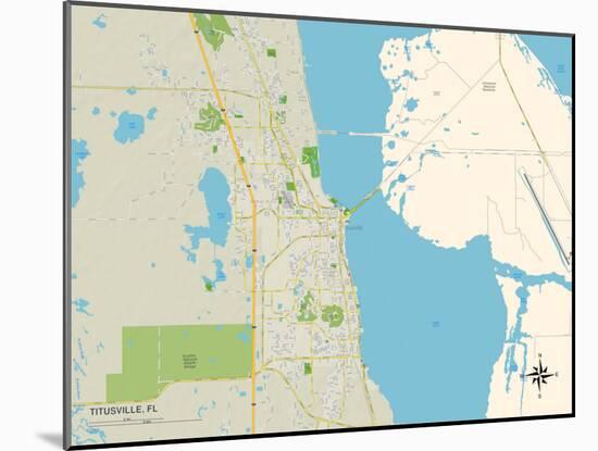 Political Map of Titusville, FL-null-Mounted Art Print