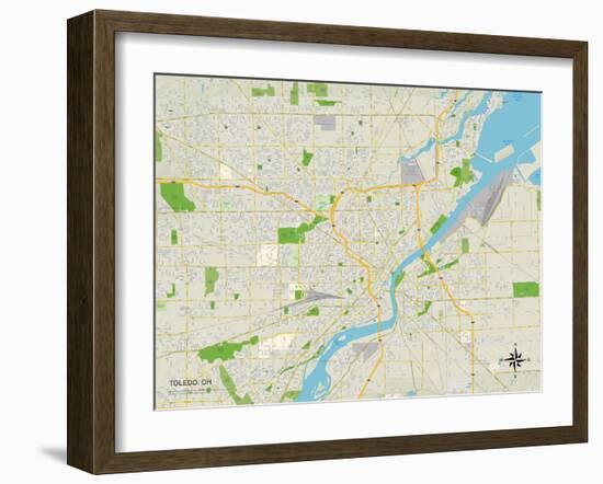 Political Map of Toledo, OH-null-Framed Art Print