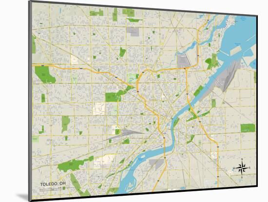 Political Map of Toledo, OH-null-Mounted Art Print