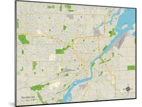 Political Map of Toledo, OH-null-Mounted Art Print