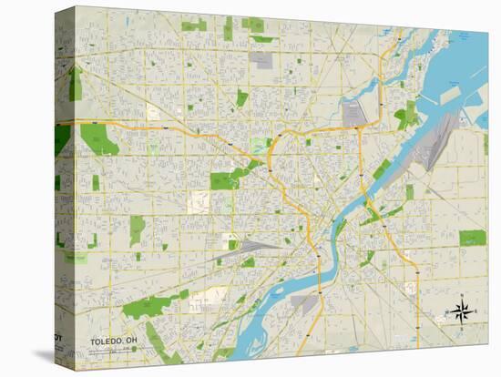 Political Map of Toledo, OH-null-Stretched Canvas