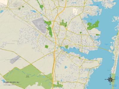 'Political Map of Toms River, NJ' Prints | AllPosters.com