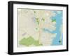 Political Map of Toms River, NJ-null-Framed Art Print