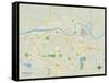 Political Map of Topeka, KS-null-Framed Stretched Canvas