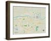 Political Map of Topeka, KS-null-Framed Art Print