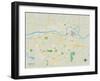 Political Map of Topeka, KS-null-Framed Art Print