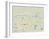 Political Map of Topeka, KS-null-Framed Art Print