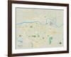 Political Map of Topeka, KS-null-Framed Art Print