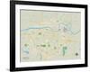 Political Map of Topeka, KS-null-Framed Art Print