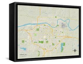 Political Map of Topeka, KS-null-Framed Stretched Canvas