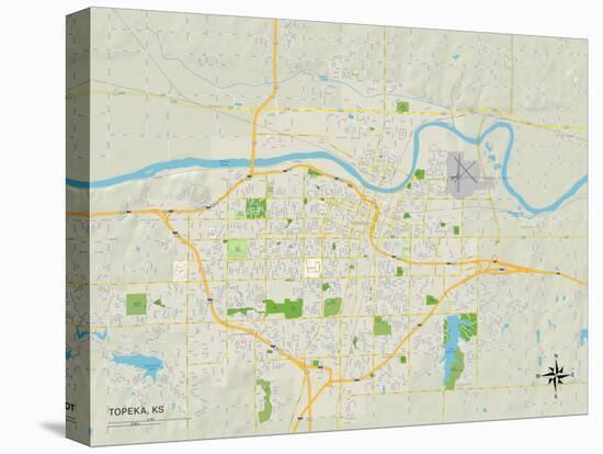 Political Map of Topeka, KS-null-Stretched Canvas