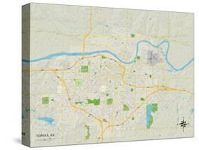 Political Map of Topeka, KS-null-Stretched Canvas