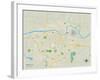 Political Map of Topeka, KS-null-Framed Art Print