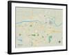 Political Map of Topeka, KS-null-Framed Art Print