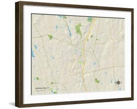Political Map of Torrington, CT-null-Framed Art Print