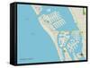 Political Map of Treasure Island, FL-null-Framed Stretched Canvas