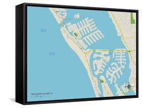 Political Map of Treasure Island, FL-null-Framed Stretched Canvas