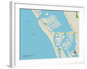 Political Map of Treasure Island, FL-null-Framed Art Print