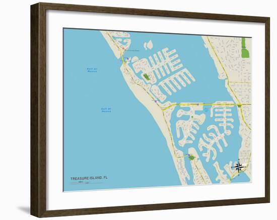 Political Map of Treasure Island, FL-null-Framed Art Print