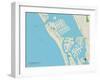 Political Map of Treasure Island, FL-null-Framed Art Print