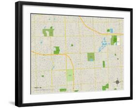 Political Map of Troy, MI-null-Framed Art Print