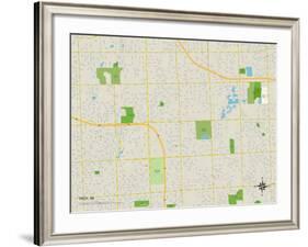 Political Map of Troy, MI-null-Framed Art Print