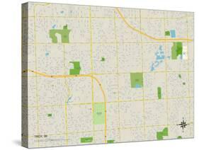 Political Map of Troy, MI-null-Stretched Canvas