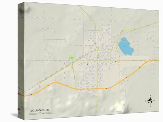 Political Map of Tucumcari, NM-null-Stretched Canvas