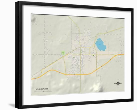 Political Map of Tucumcari, NM-null-Framed Art Print