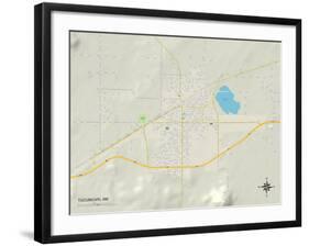 Political Map of Tucumcari, NM-null-Framed Art Print