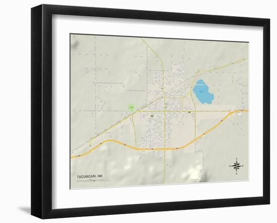 Political Map of Tucumcari, NM-null-Framed Art Print