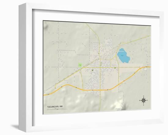 Political Map of Tucumcari, NM-null-Framed Art Print