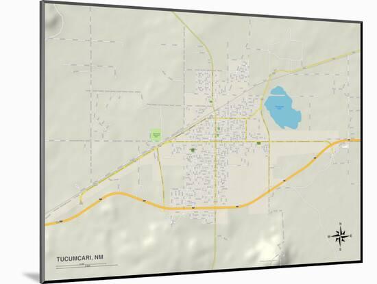 Political Map of Tucumcari, NM-null-Mounted Art Print