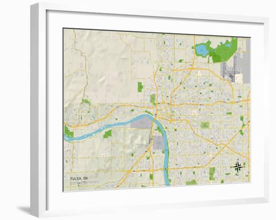 Political Map of Tulsa, OK-null-Framed Art Print