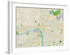 Political Map of Tulsa, OK-null-Framed Art Print